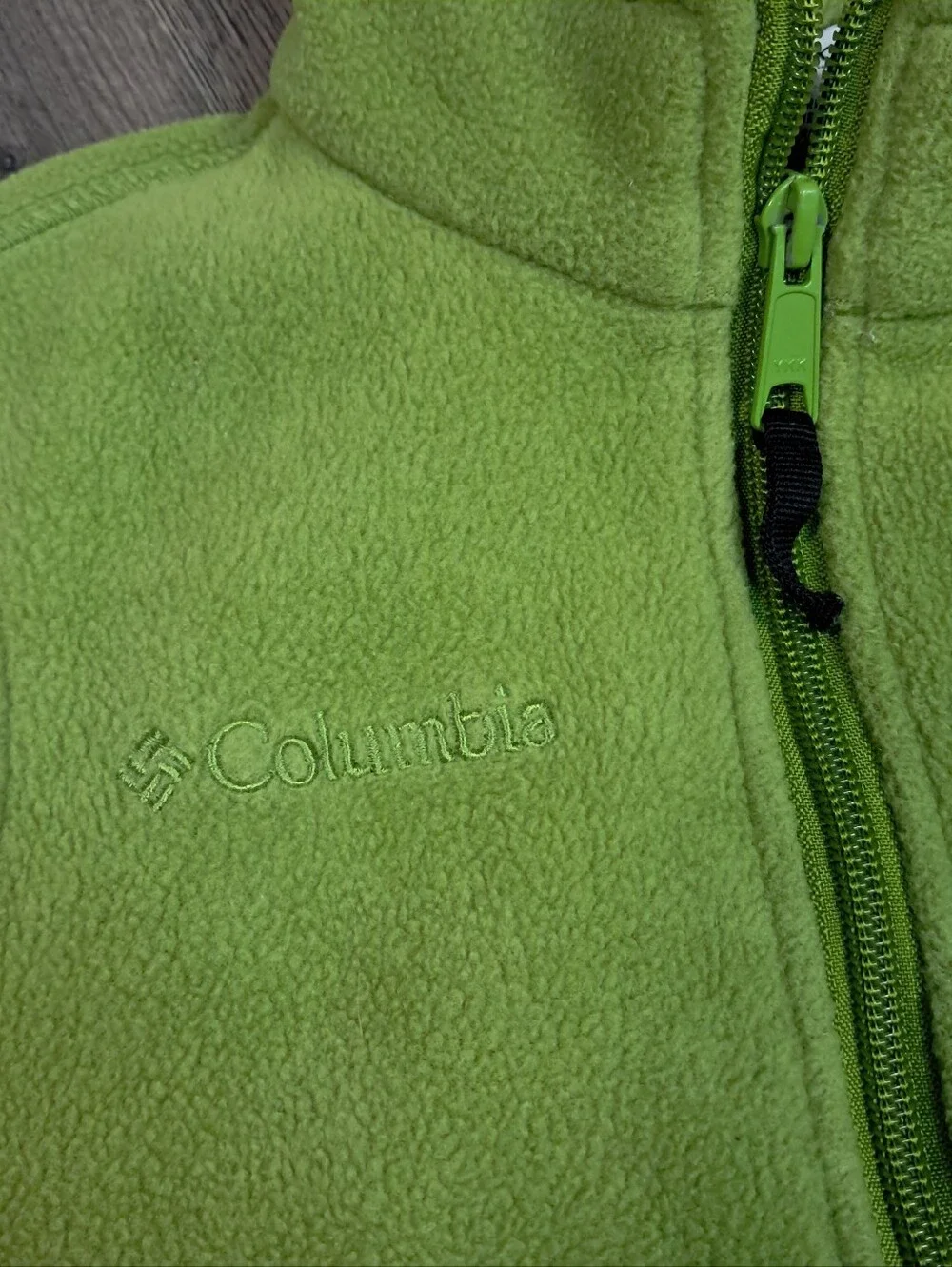 Columbia Vest Youth 4-5 Green Full Zip Fleece Vest